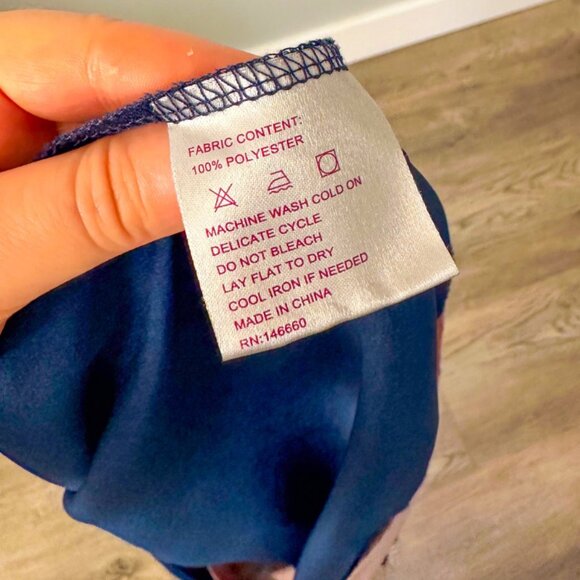 Kimi + Kai Navy Blue Maternity Nell Lace Trimmed Colorblock Dress - Picture 13 of 13